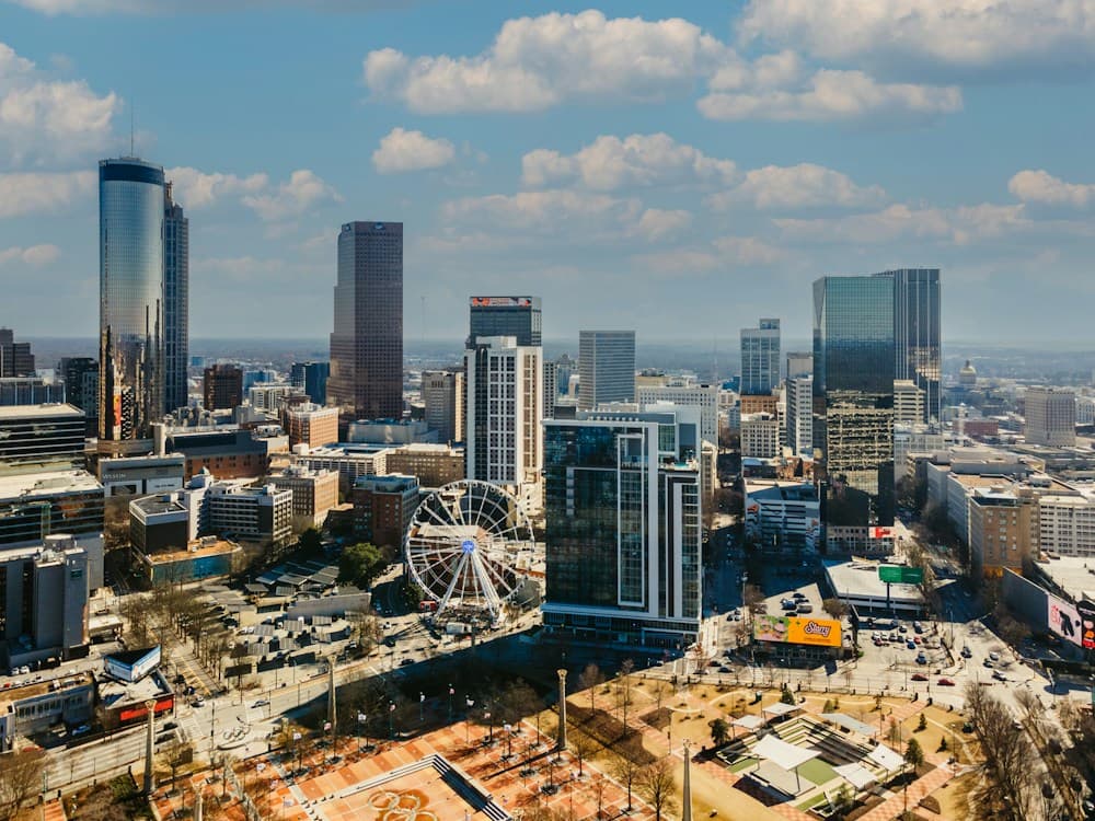 Downtown Atlanta and the SkyView Ferris wheel